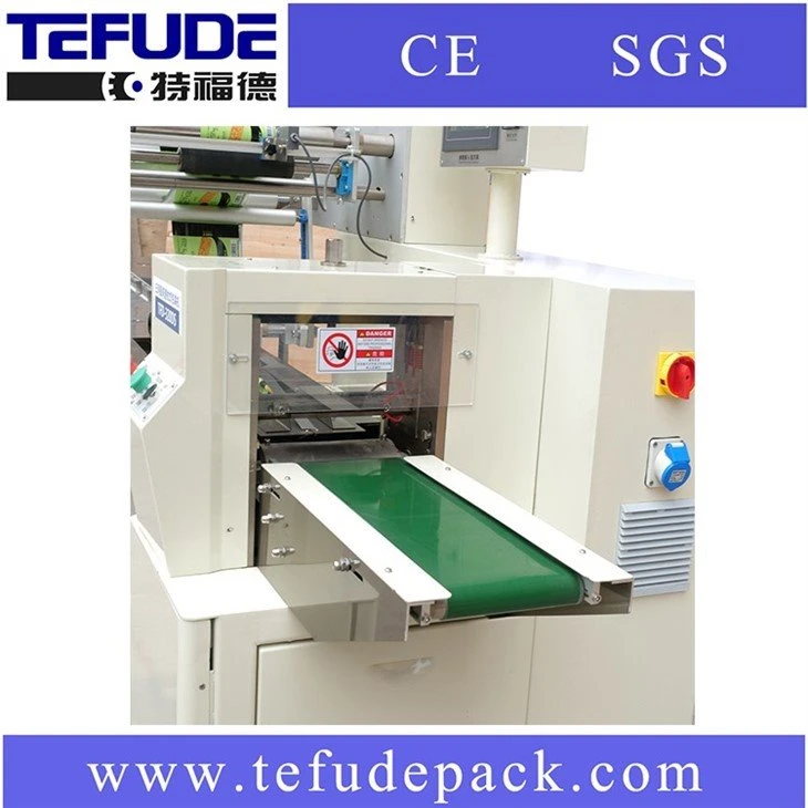 double roll flow wrapper packaging machine bread dual roll splice flow wrapper